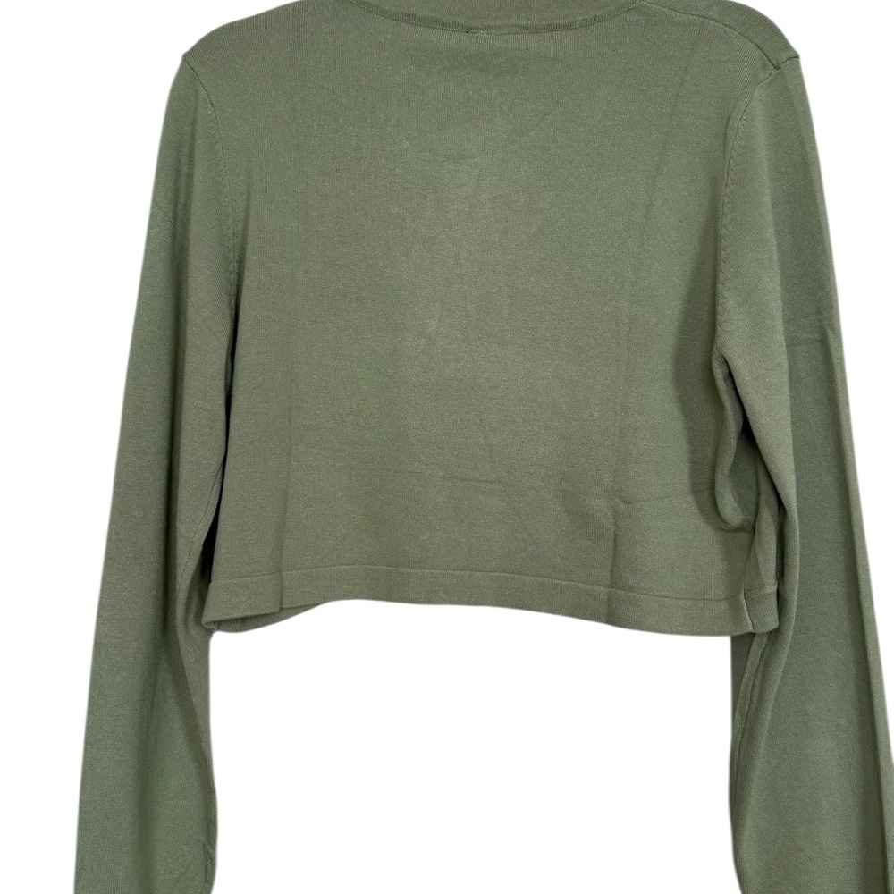 OmicGot Women’s Sz L Light Olive Green Cropped Bolero Cardigan Sweater NWT - Picture 4 of 8